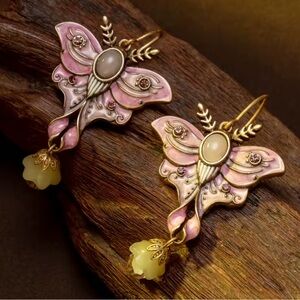 Vintage Butterfly Blush Earrings